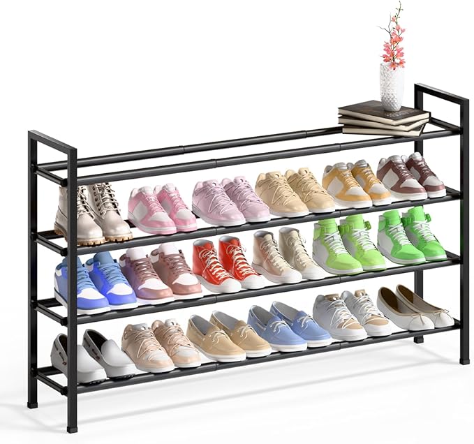 Bumusty 4-Tier Long Expandable Shoe Rack by Bumusty