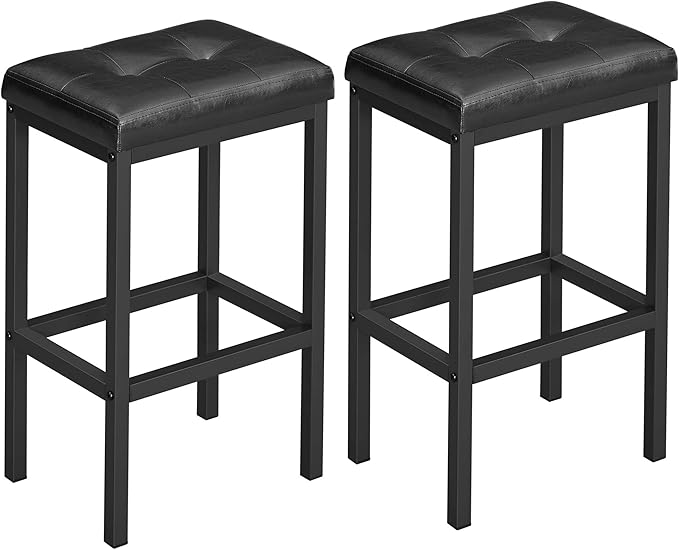 VASAGLE Bar Stools, 15.7 x 11.8 x 24.4 Inches, Simple Assembly, Industrial by VASAGLEbySONGMICSHOME