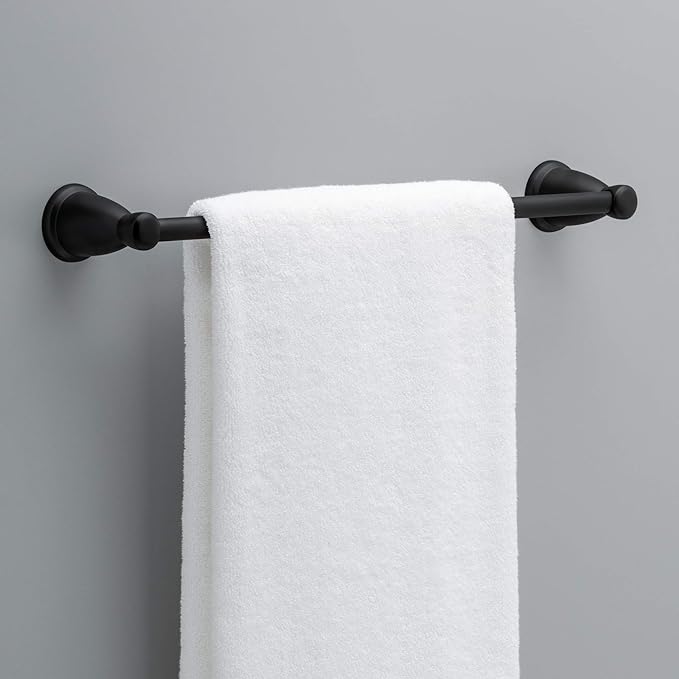 Franklin Brass Kinla 5-Piece Bathroom Set Matte Black 18" and 24" Towel Bar - Image 8