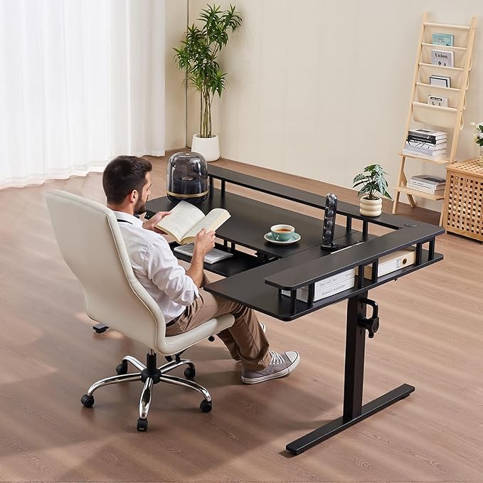VEVOR L Shaped Desk, Electric Adjustable Height Corner Gaming Desk - Image 2