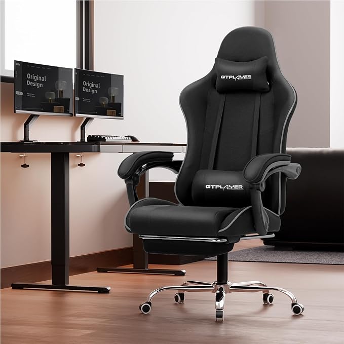 GTPLAYER Gaming Chair with Footrest, Computer Chair with and Lumbar Support - Image 2