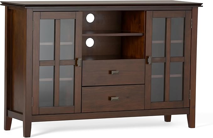 SIMPLIHOME Artisan SOLID WOOD 53 inch Wide Transitional TV Media Stand in by SimpliHome