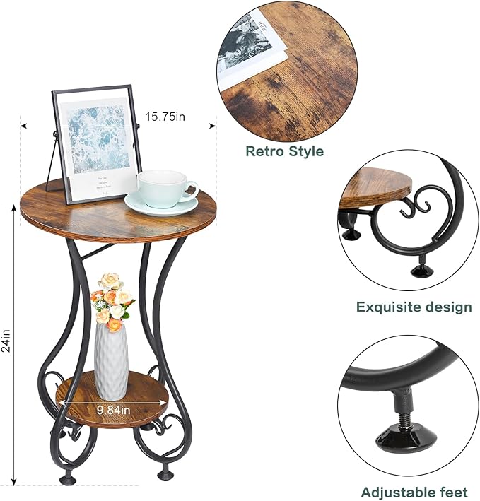 X-cosrack End Table, Round Side Table - Image 2