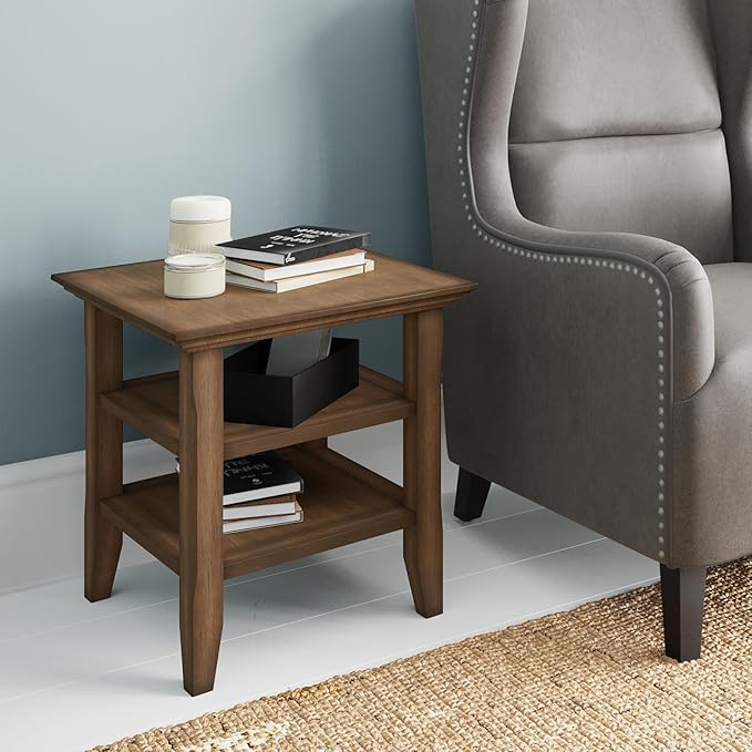 SIMPLIHOME Acadian SOLID WOOD 19 Inch Wide Square Transitional End Table in - Image 7