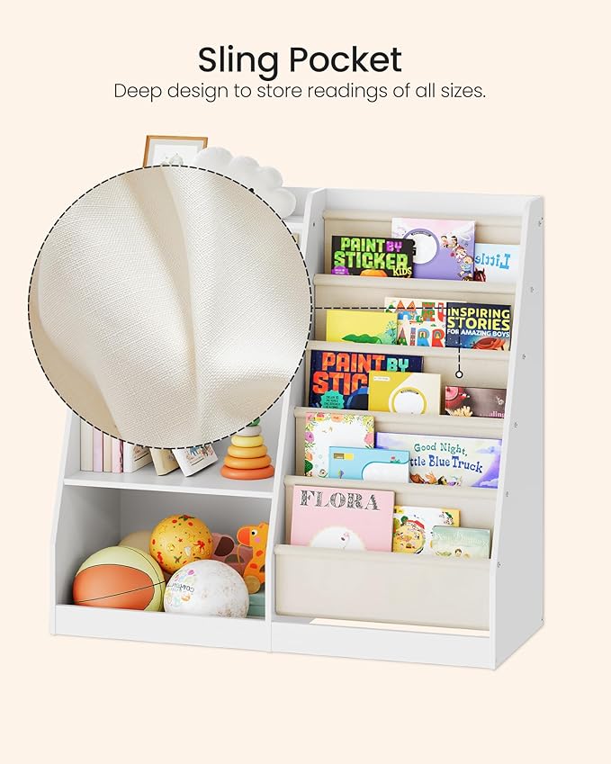 35.4" Kids Bookshelf and Toy Storage, 6 Layer Fabric Toddler Bookshelf - Image 7