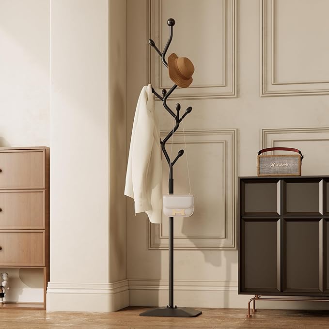 Tree-shaped coat rack stand, Metal coat tree by uniquefurnituremodernstyle