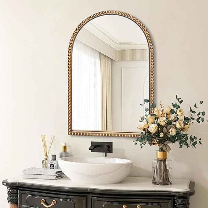 Traditional Arch Mirror for Bathroom, Decorative Accent Vertical Vanity - Image 2