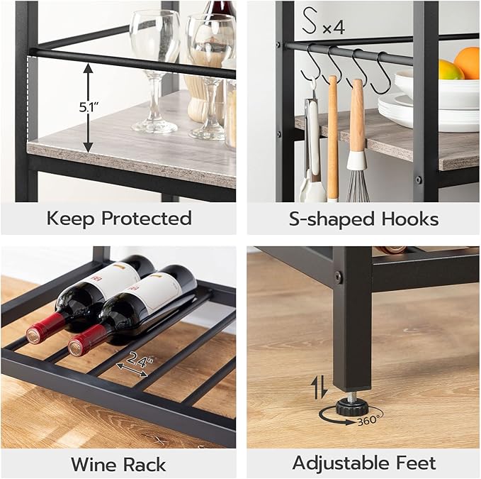 HOOBRO Kitchen Island with Storage, Kitchen Island Table with Power Outlet - Image 6