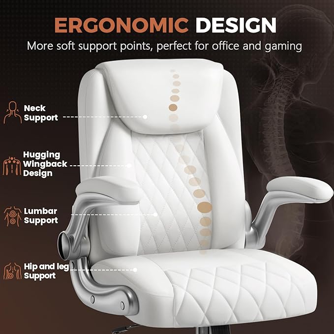 COMHOMA Leather Office Chair Ergonomic Computer Gaming Chair - Image 8