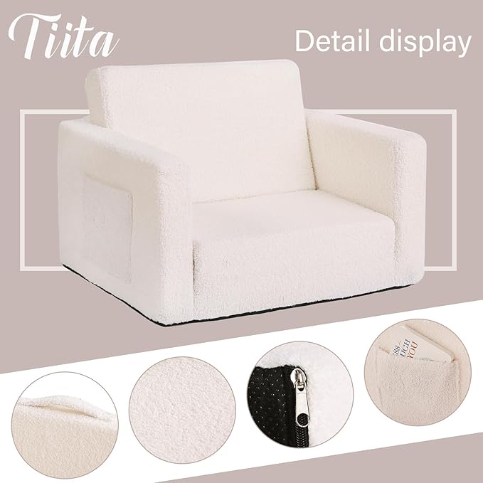Tiita Kids Sofa, 2-in-1 Toddler Chair, Convertible Children Couch to Lounger - Image 7