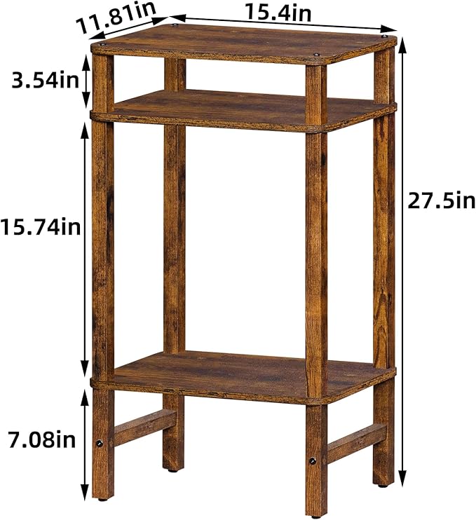 28in Tall Side Table 3-Tier Small Narrow End Table - Image 3