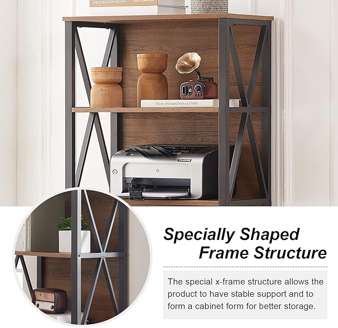 HOMISSUE Tall Bookshelf, 6-Tier Book Shelf, Rustic Wood Metal Bookshelves and - Image 4