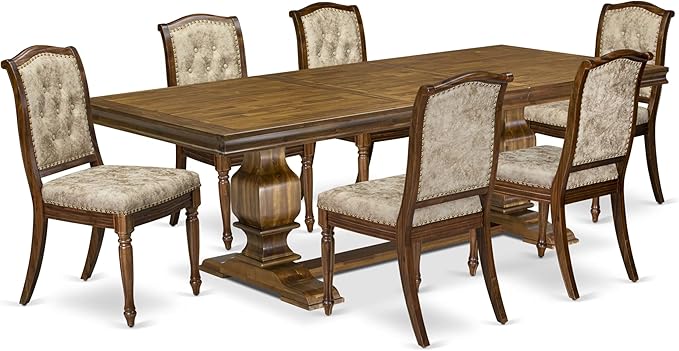 NKMA7-AWA-36 7 Pieces Kitchen Table Set Includes a Rectangular Dining Table and - Image 2