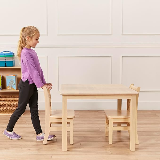 ECR4Kids 30in x 30in Square Hardwood Table and Chair Set, 12in Seat Height - Image 9