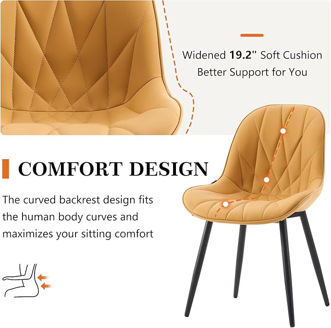 Rowill Modern Dining Chairs Set of 2 - Image 3