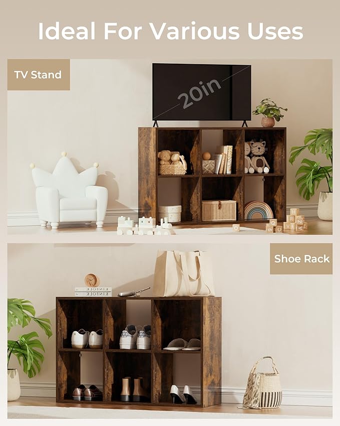 GTPLAYER 6-Cube Storage Organizer, Fits 11" Bins, Vertical or Horizontal Use - Image 4