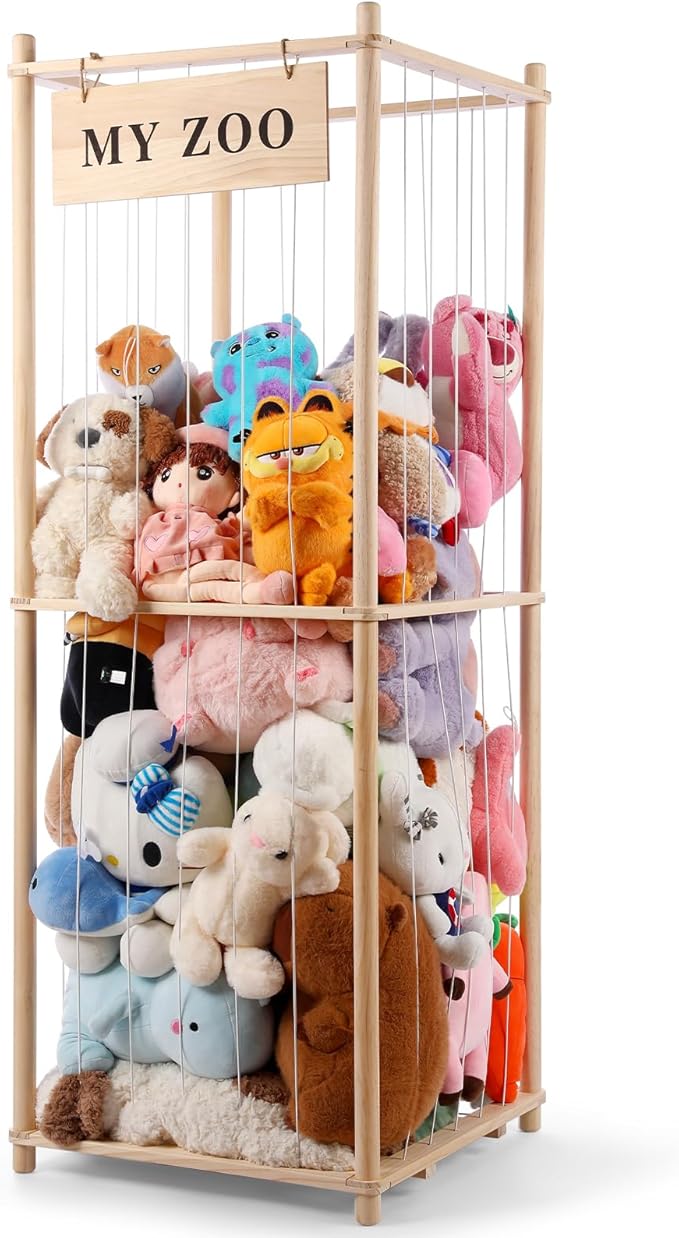 Stuffed Animal Storage Zoo, Wooden Stuffed Animal Organizer by GLDZI