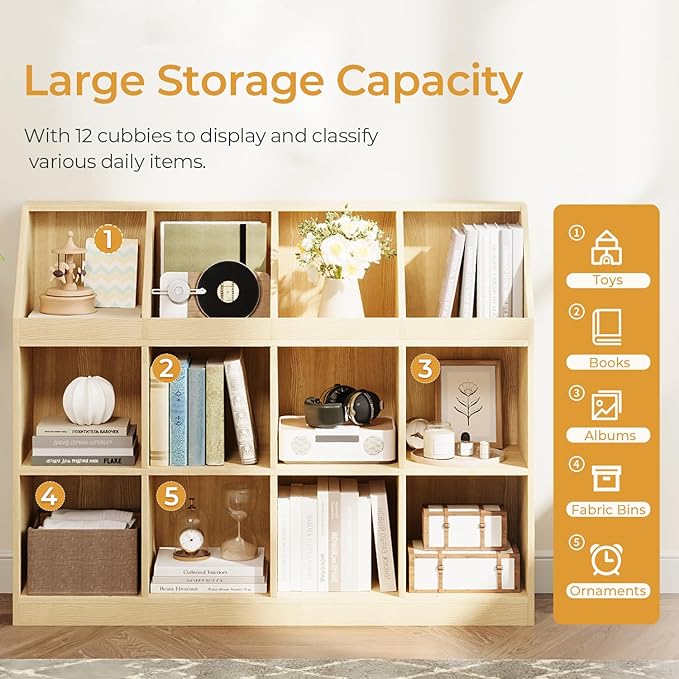 9-Cube Wooden Storage Bookcase - Image 5