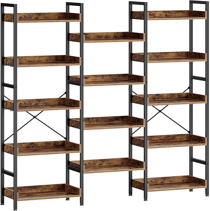 Rolanstar Bookshelf 5 Tiers, Triple Bookcase by Rolanstar
