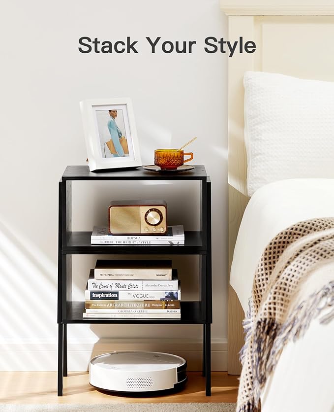 Pipishell Bedside Tables, Stackable Bamboo Nightstands, Bamboo Side Tables - Image 4