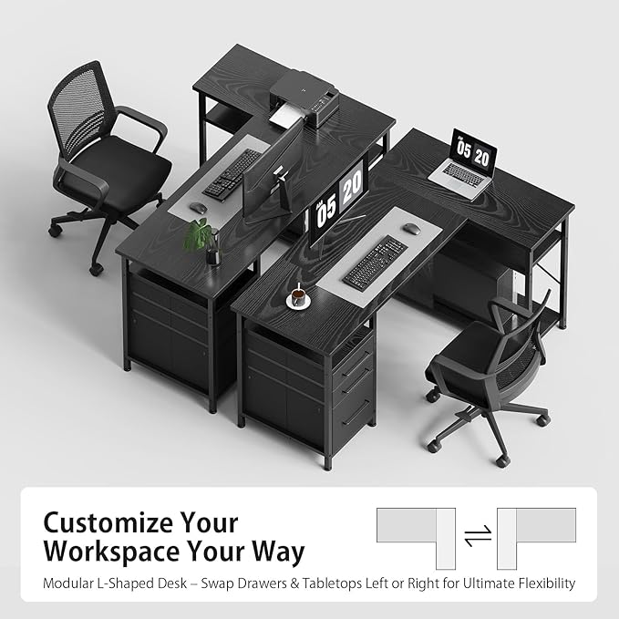 47" Computer Desk with Drawers, Desks - Image 5