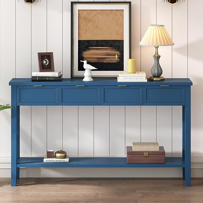 Ball & Cast 60“ Contemporary 4 Drawers Console Table, Long Narrow Entryway-Table - Image 3