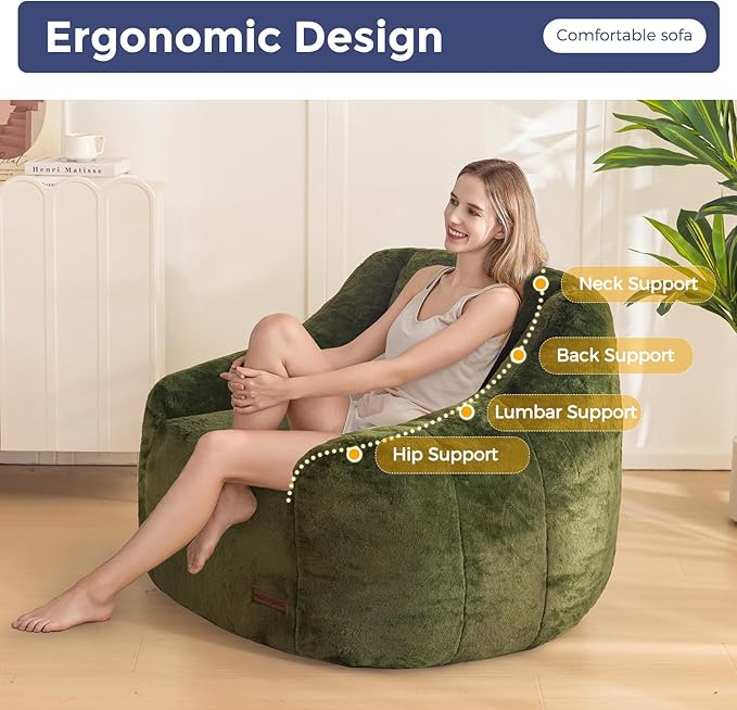 MAXYOYO Bean Bag Chair, Comfy Bean Bag Sofa - Image 9