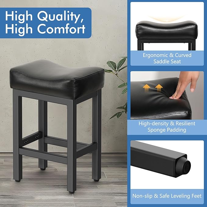 Counter Height Bar Stools Set of 2, 24 Inch Barstools - Image 3