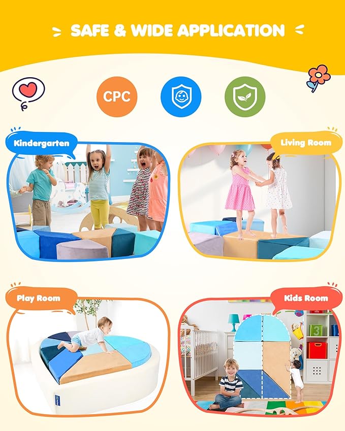Kids Play Couch, 2-in-1 Heart-Shape Kids Plays Sofa - Image 8