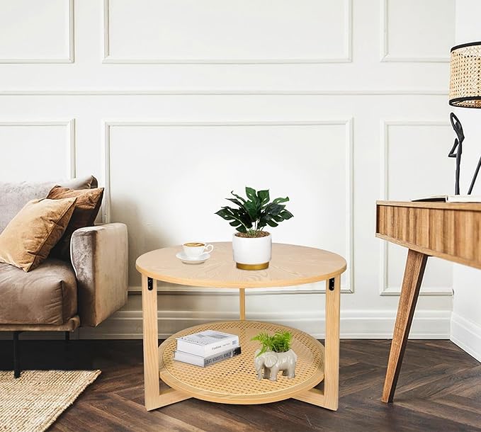 ZYBT Rattan Coffee Tables for Living Room, Small Coffee Table for Small Spaces - Image 2