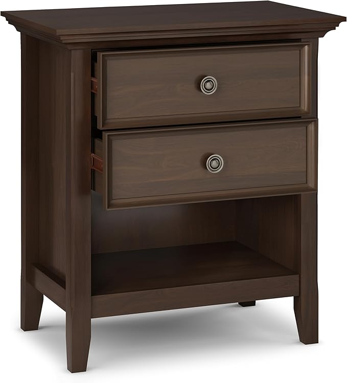 SIMPLIHOME Amherst Solid Wood 24 Inch Wide Traditional Bedside Nightstand Table - Image 4