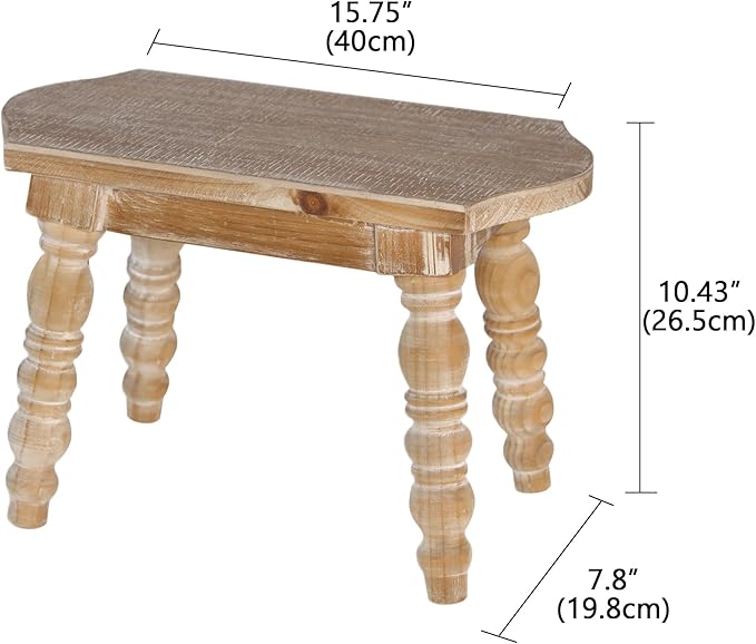 Wooden Bathroom Wood Foot Stool - Image 3