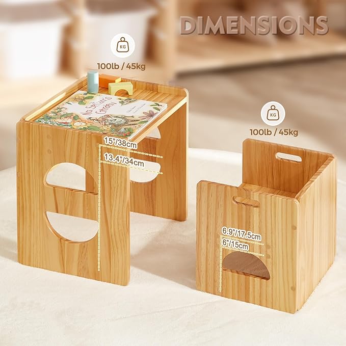 FUNLIO Height Adjustable Montessori Table and Chair Set - Image 5