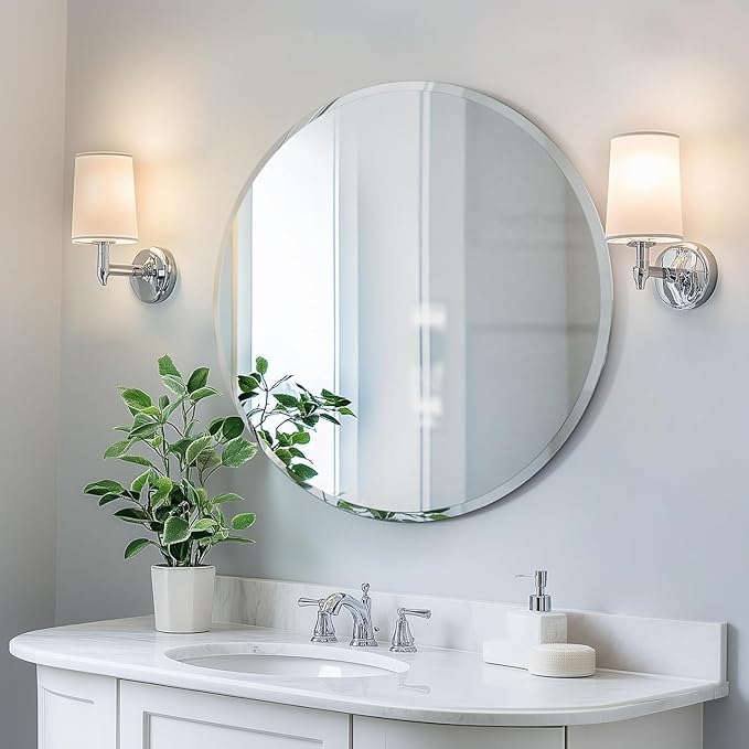 KOHROS Round Bathroom Mirror 32" x 32" Large Circle Mirror - Image 5