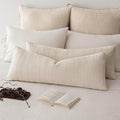 Foindtower Set of 2 Decorative Linen Check Throw Pillow Covers Neutral Long by Foindtower