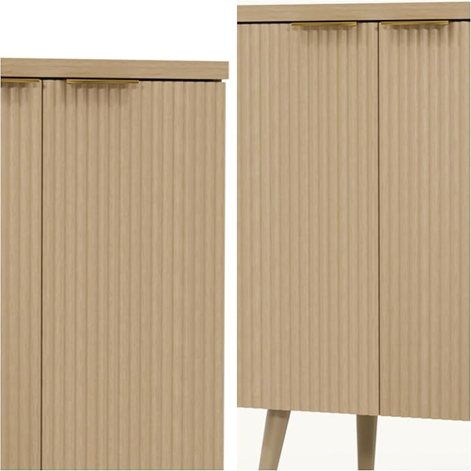 Buffet Cabinet, Sideboard Fluted Cabinet Modern Kitchen Buffet Storage Cabinets - Image 5