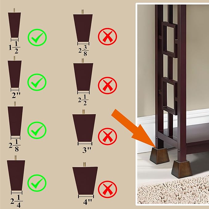 Sopicoz Wooden Furniture Risers Tapered Bed Risers - Image 8
