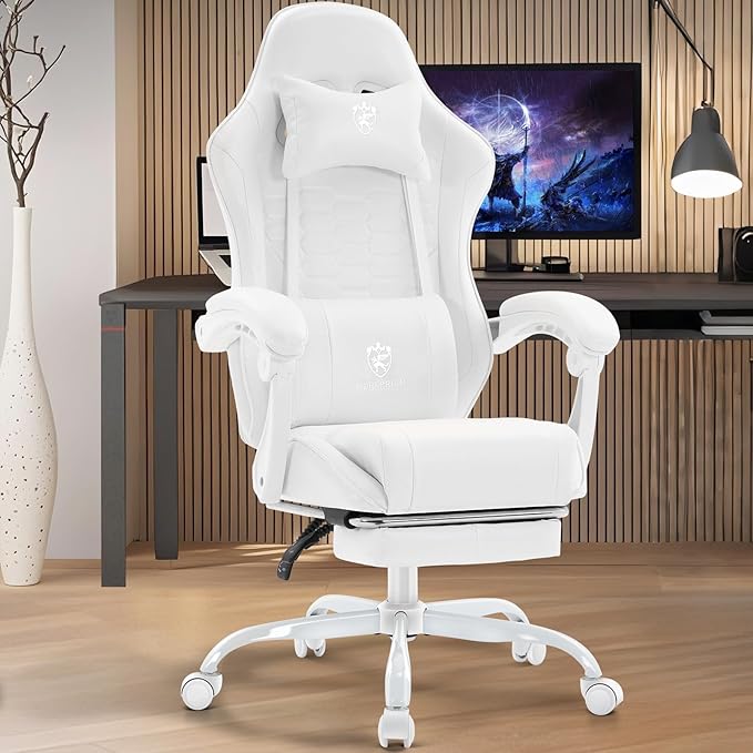 White Gaming Chair, Computer Office Chair - Image 2