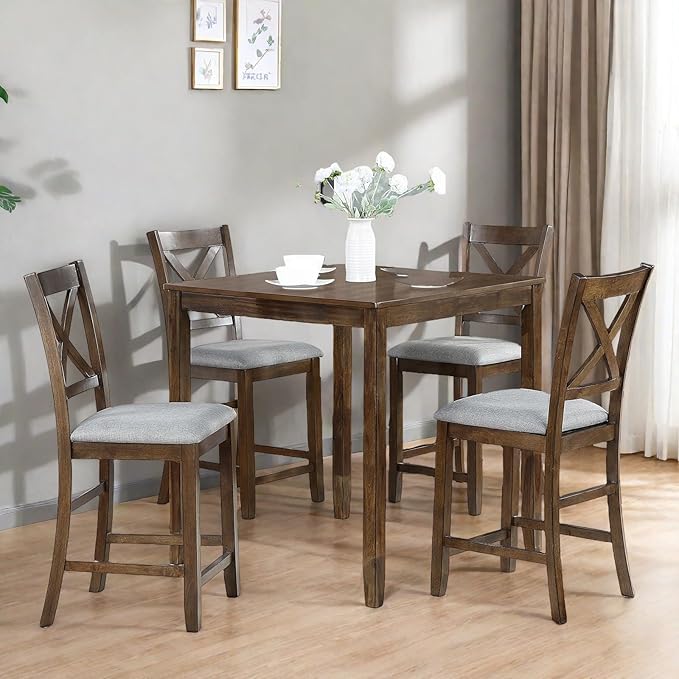 Dining Table Set for 4, Modern 5 Piece Dining Room Table Set - Image 5