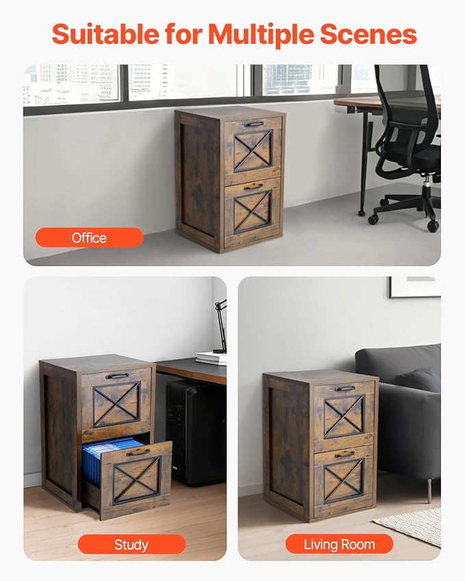 VEVOR 2 Drawer File Cabinet, Vertical Filing Storage Cabinets - Image 8