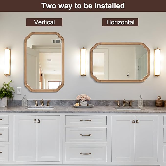 WallBeyond 20" x 30" Rounded Corner Arch Wall Mirror - Image 7