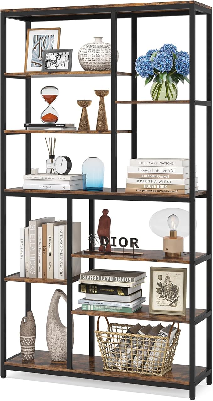 Tribesigns 79 inches Tall Bookshelf Bookcase, 8-Tier Staggered Bookcase - Image 8