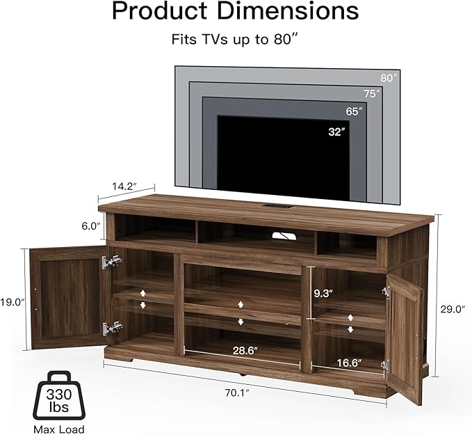 Marsail Modern Farmhouse TV Stand, Entertainment Center - Image 3