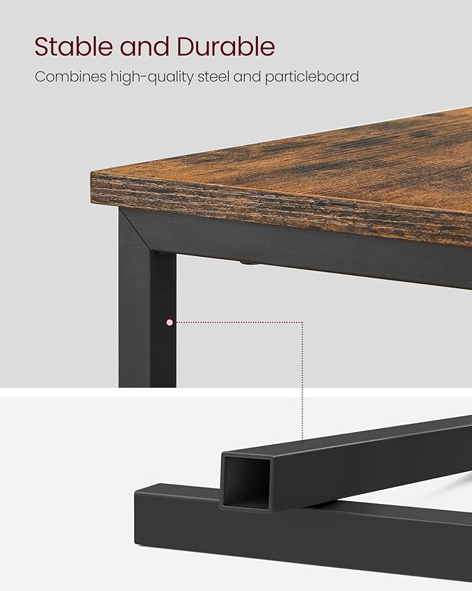 VASAGLE Side Table with Charging Station, Narrow End Table with 2 Drawers - Image 8