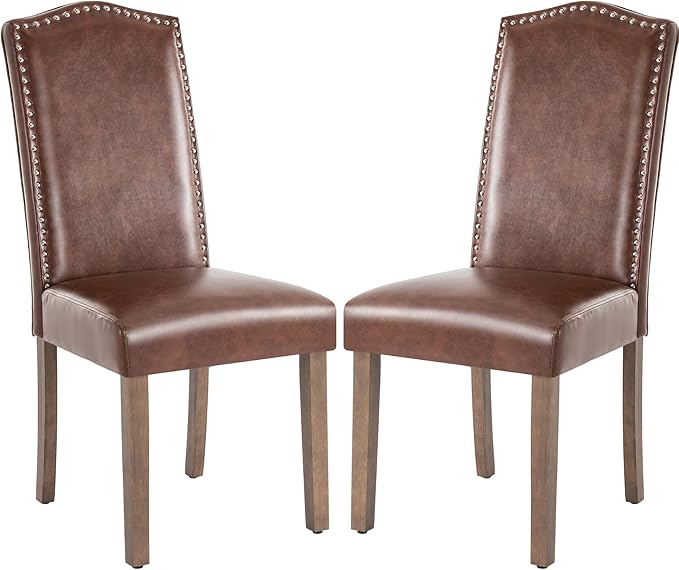 Stylish Upholstered Parsons Dining Chair PU Faux Leather by SNUGWAY
