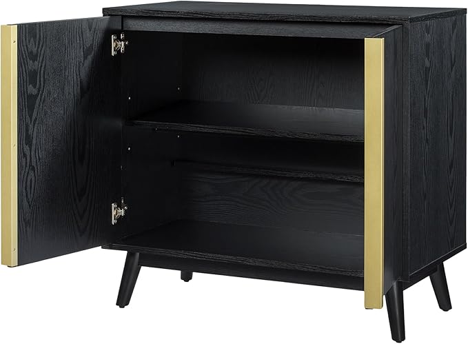 Sango Cortland 2-Door Accent Cabinet, Sleek Black Storage Cabinet - Image 5