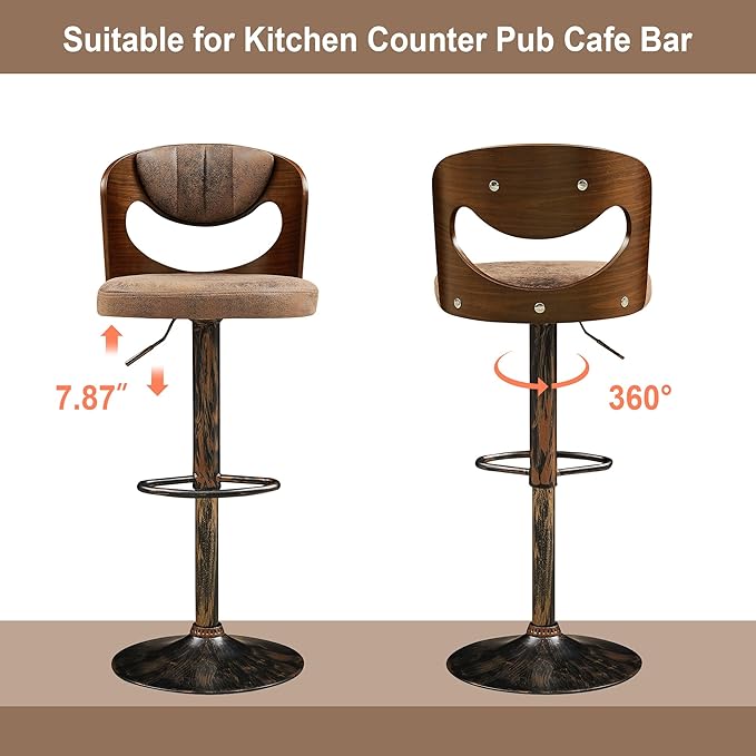VECELO BarStools Set of 4, Kitchen Island Stools - Image 7