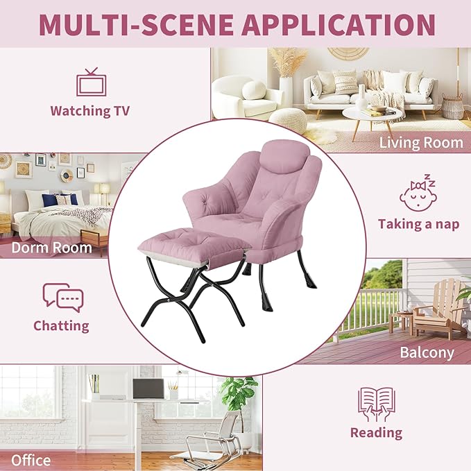 IDEALHOUSE Lazy Chair with Ottoman - Image 5