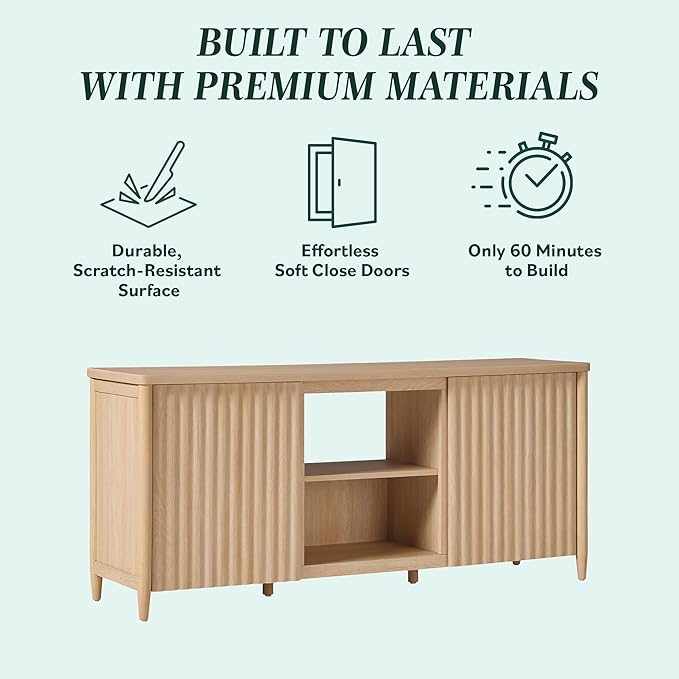 Walker Edison Scandinavian Reeded TV Stand - Image 6