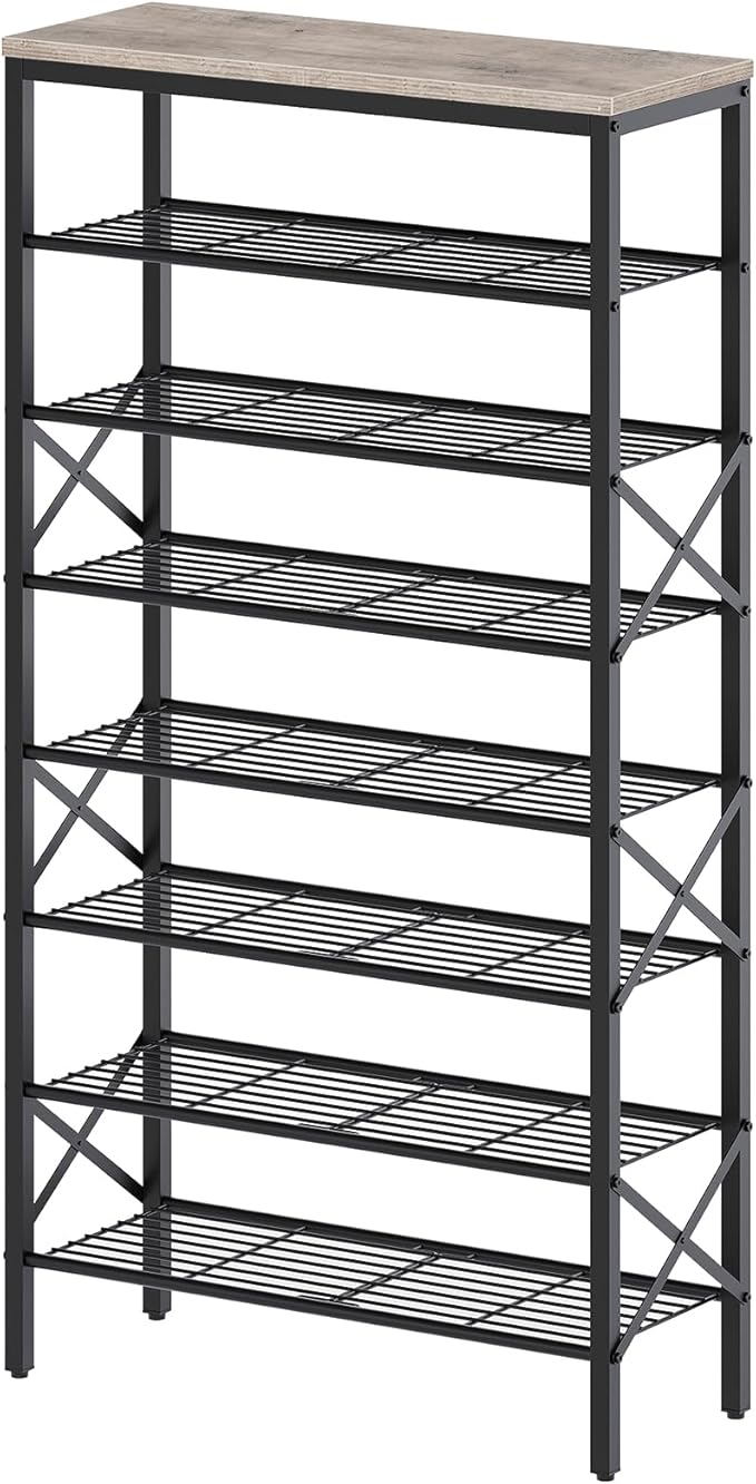 8 Tier Shoe Rack, Shoe Storage Organizer, Large Capacity Shoe Shelf Holds 32 by Yatiney